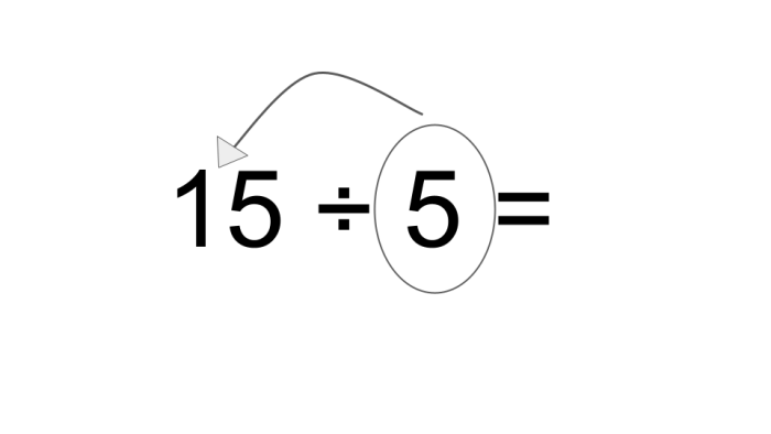 15 ÷ 5 = 