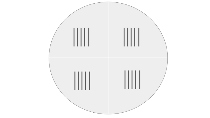 20 split into 4 equal groups