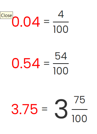 fractions and decimals