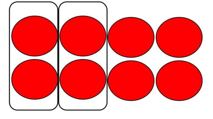 two quarters of 8 circles