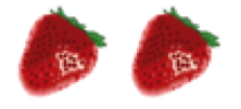two strawberries
