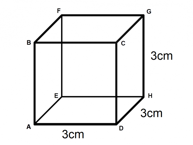 cube, 3cm x 3cm x 3cm