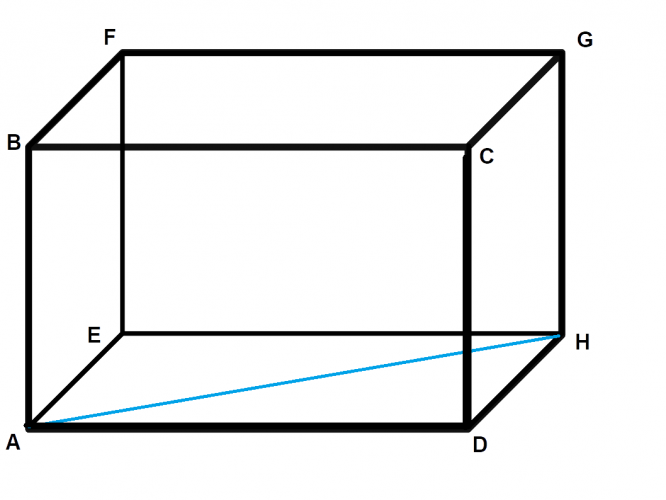 diagonal drawn across base