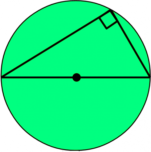 Right angled triangle in a circle