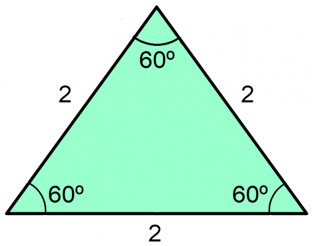 equilateral, 2 by 2 by 2