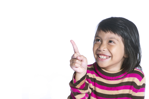 girl pointing