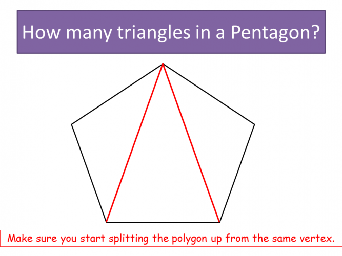 Triangles in a pentagon digram