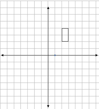 Four quadrant grid showing a rectangle and a centre of enlargement