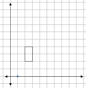 Grid showing a rectangle and a centre of enlargement