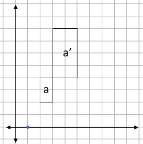 Grid showing two rectangles and a centre of enlargement