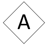 Diamond with a letter A inside