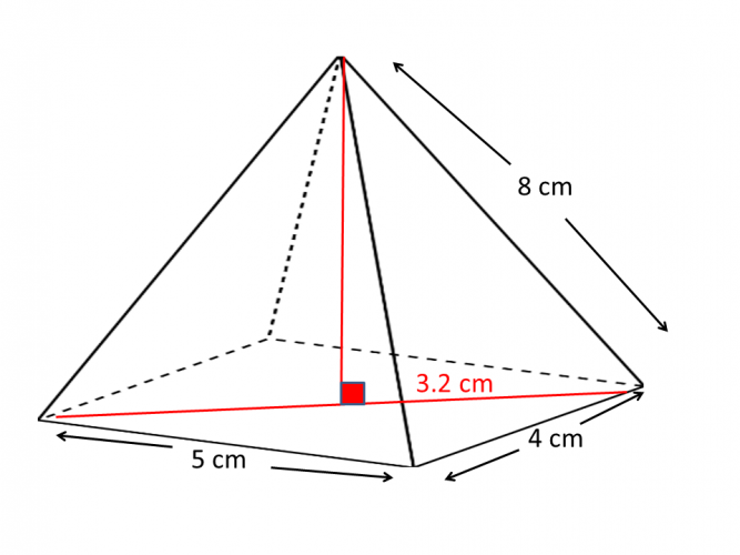 pyramid with 3d Pythagoras