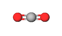 Atomic structure of carbon dioxide