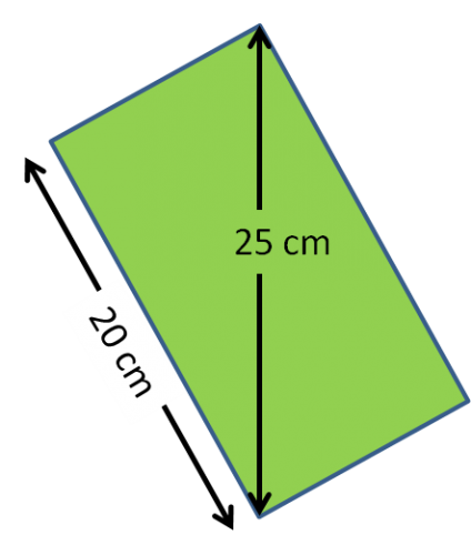 A green rectangle divided into triangles