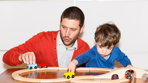 train on track dad and sone