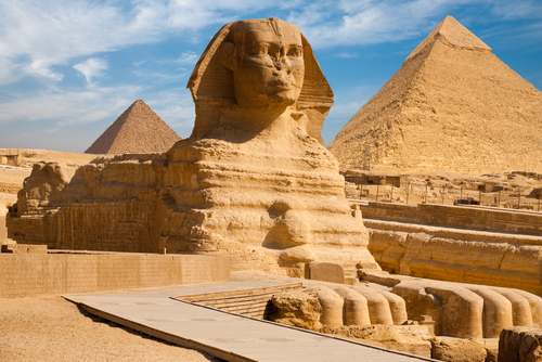 sphinx and pyramid