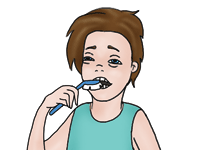 boy brushing teeth