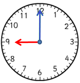 clock showing 9 o'clock