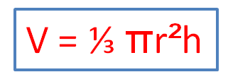 formula  for volume of a cone