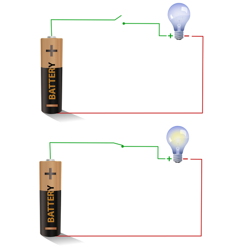 simple circuits showing how a switch works