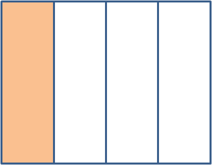 Fraction rectangle 1/4