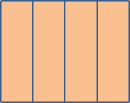 Fraction rectangle 4/4 = 1