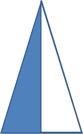 triangle split into 2 equal parts
