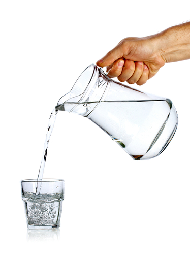 water being poured from a jug