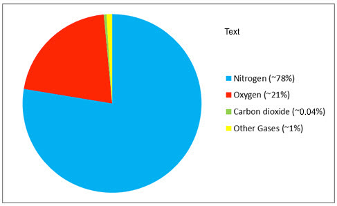 Pie chart of gases of the air