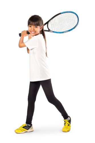 girl playing tennis