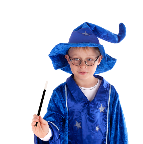 boy dressed as a wizard