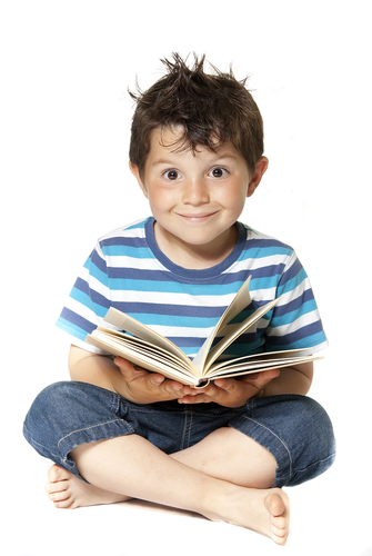 boy reading a book