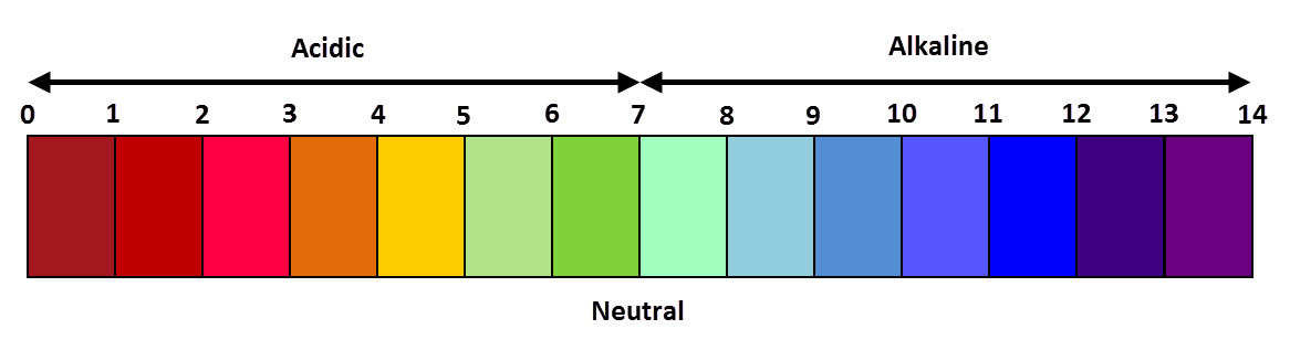 Indicator scale for pH