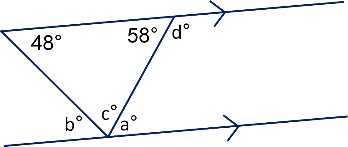 Angles In Triangles And On Parallel Lines 1 Worksheet