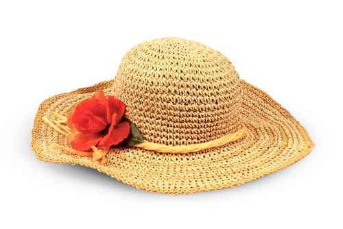 summer straw hat with flower