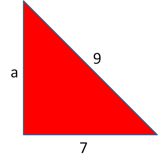 right angled triangle with shorter side length missing