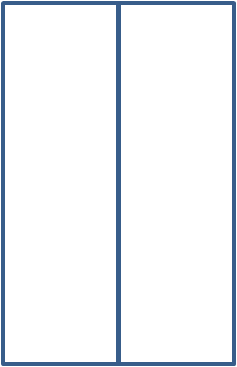 two rectangles divided into halves