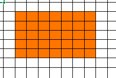 an orange rectangle