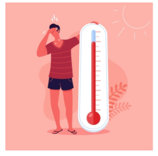 warm man with thermometer