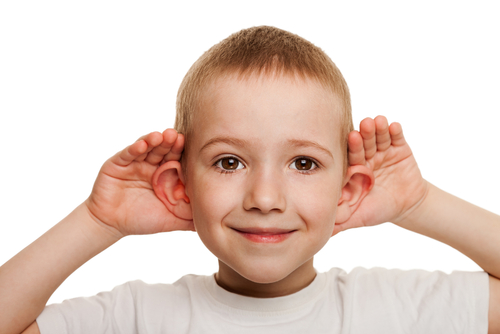 boy with listening ears