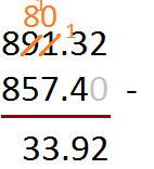 Subtracting decimals