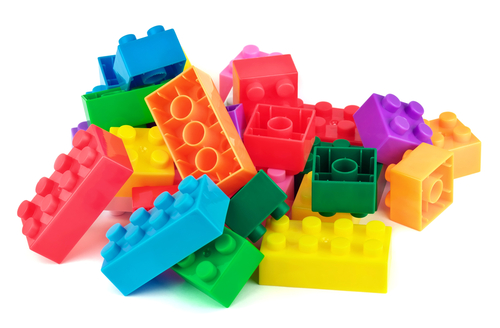 A pile of building blocks