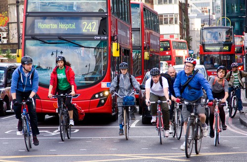 cyclists in London