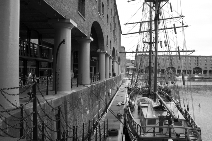 Sailing ship in dock