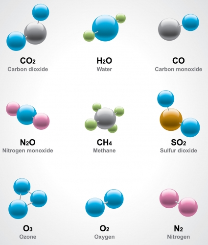 molecular models of different substances