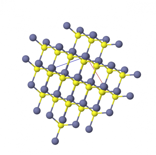 Ball and stick model of zinc sulfide