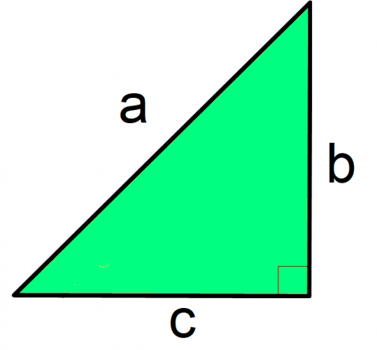abc triangle. a = hypotenuse