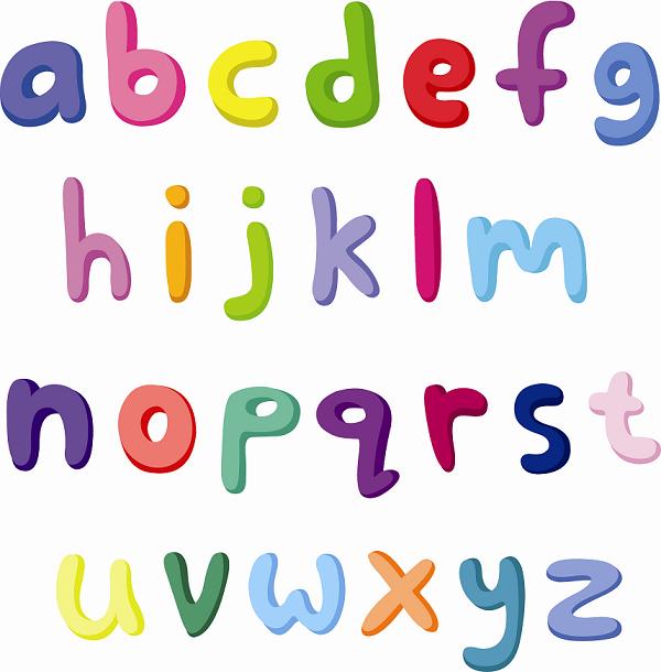 different coloured alphabet letters