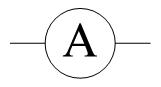 An ammeter symbol