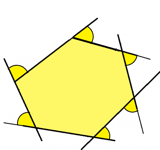 exterior angles of polygon, all highlighted